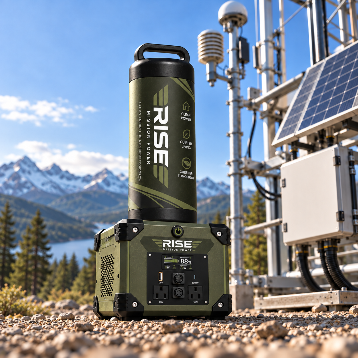 Rise Mission Power station at a mountain field station
